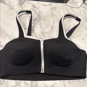 Victoria's Secret Black and White Sports Bra with Adjustable Straps
